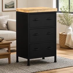 Rustic Brown Sideboard 47x35x76 cm with 3 Drawers