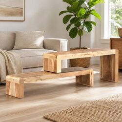 Solid Wood TV Cabinet with Industrial Design
