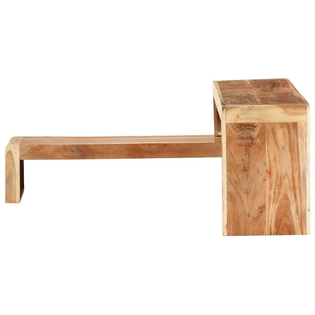 2 Piece TV Stand Industrial Style Solid Acacia Wood Lowboard Living Room Storage Unit