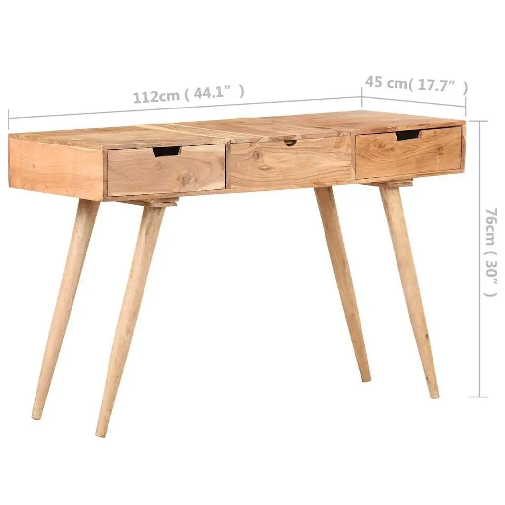 Solid Wood Bedroom Vanity with Mirror and Storage Drawers