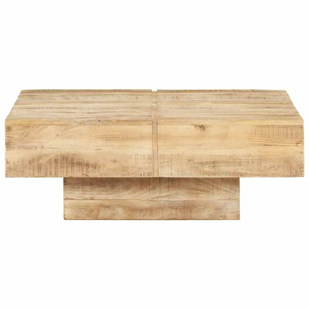 Solid Mango Wood Coffee Table 80x80x28 cm in Brown