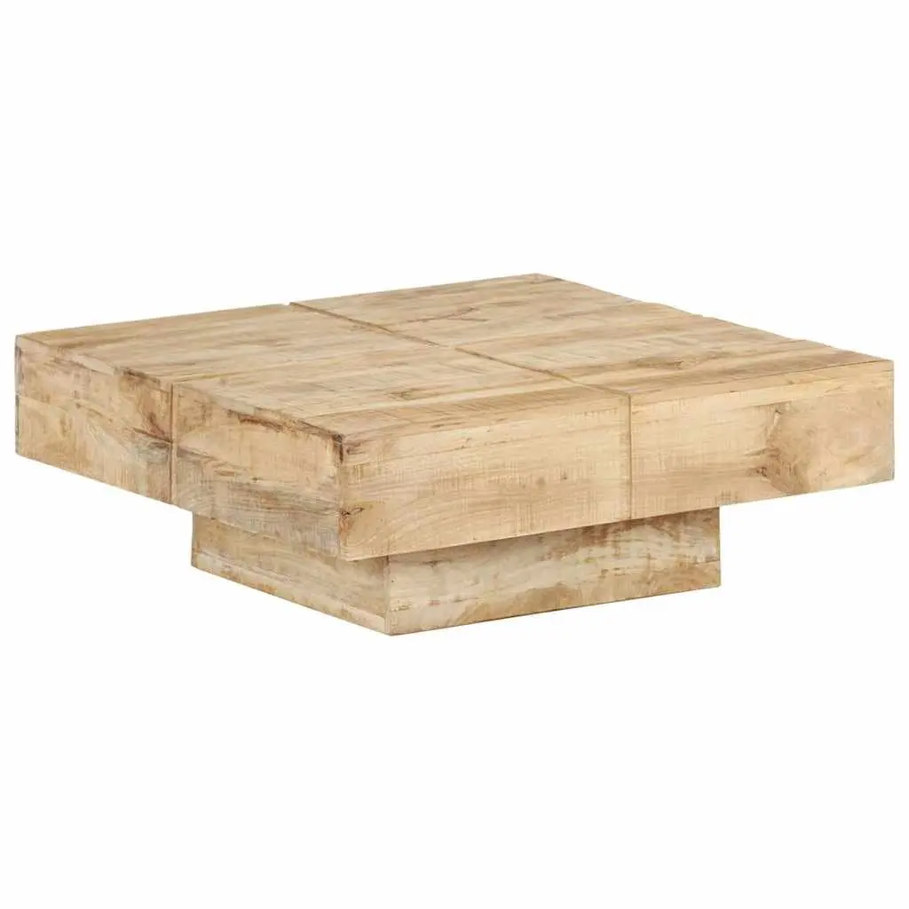 Solid Mango Wood Coffee Table 80x80x28 cm in Brown