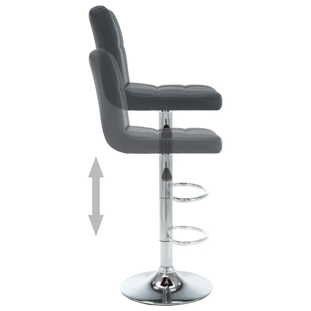 Grey Bar Stools Set of 2 with Adjustable Height