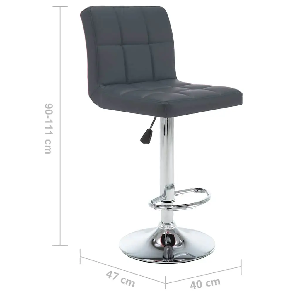 Grey Bar Stools Set of 2 with Adjustable Height