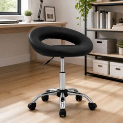 Comfortable Black Rolling Office Chair with Height Adjustment