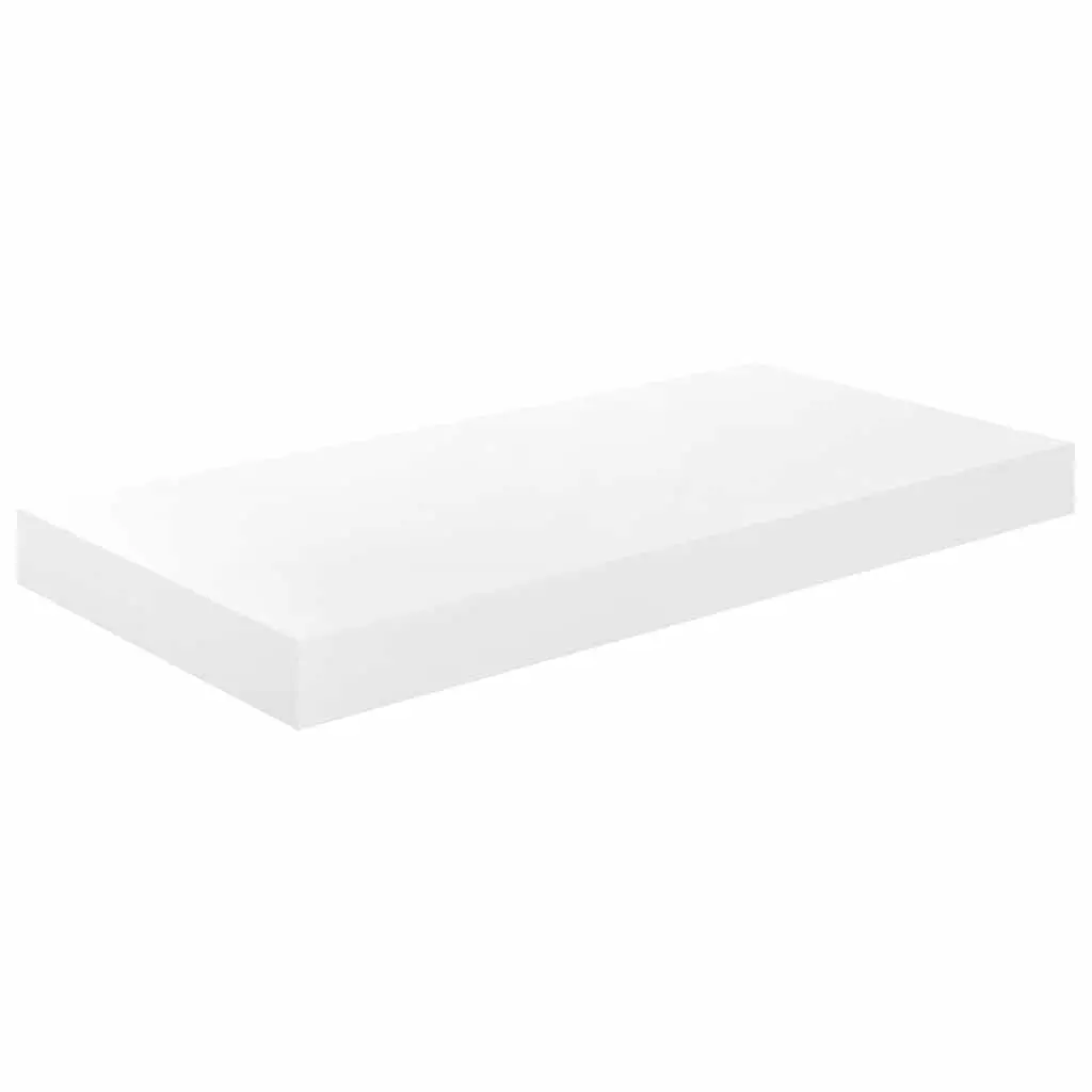 White Floating Wall Shelf Display Ledge Modern Home Decor 50 x 23.5 x 3.8 cm Honeycomb MDF with Metal Frame