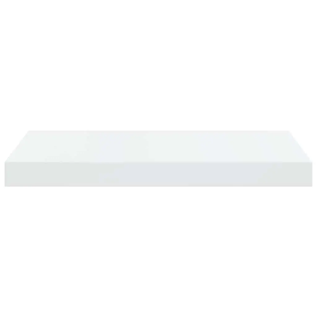 Floating Wall Shelves High Gloss White 50 x 23.5 x 3.8 cm Honeycomb MDF and Metal Frame 2 Piece