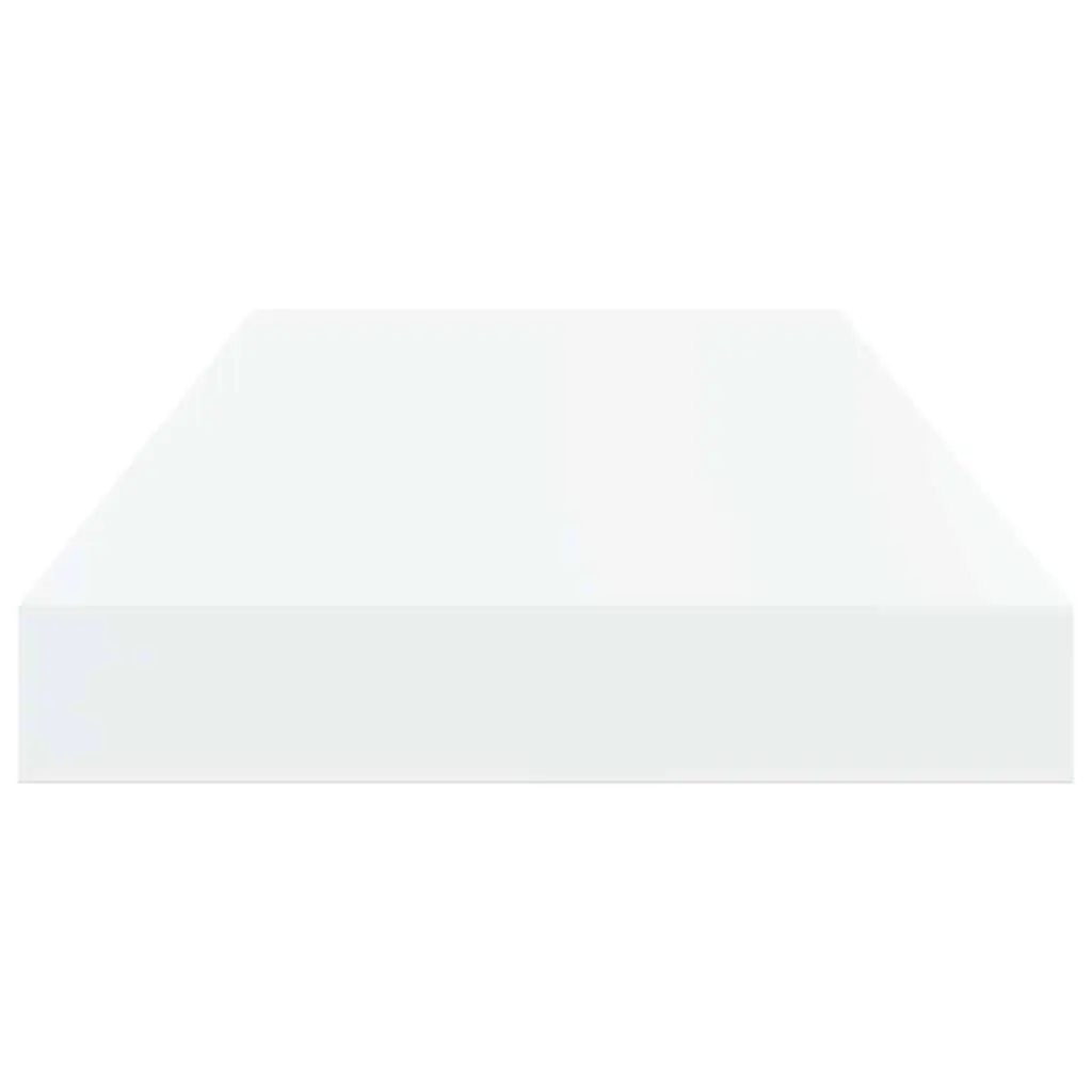 Floating Wall Shelves High Gloss White 50 x 23.5 x 3.8 cm Honeycomb MDF and Metal Frame 2 Piece