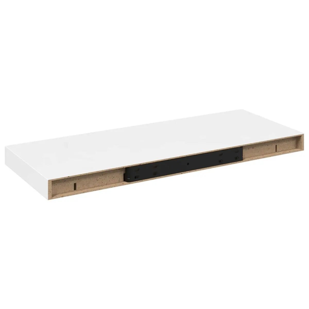 Floating Wall Shelf White High Gloss 60 x 23.5 x 3.8 cm Honeycomb MDF with Metal Frame