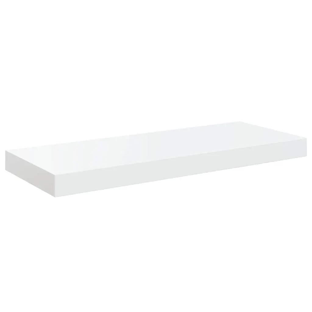 Floating Wall Shelves High Gloss White 60 x 23.5 x 3.8 cm Honeycomb MDF with Metal Frame