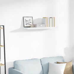 White Floating Wall Shelf Display Ledge Invisible Mount Easy Install Home Decor