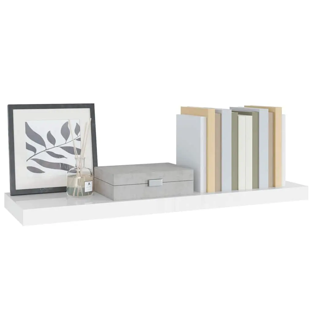 Floating Wall Shelf White 80 x 23.5 x 3.8 cm Honeycomb MDF with Metal Frame