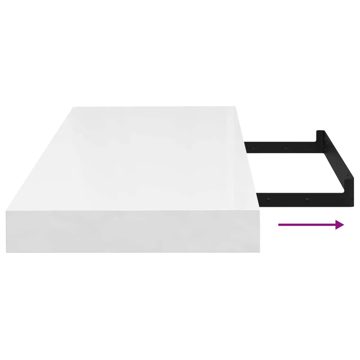 Wall Shelf High Gloss White Floating Display Ledge 90cm Honeycomb MDF