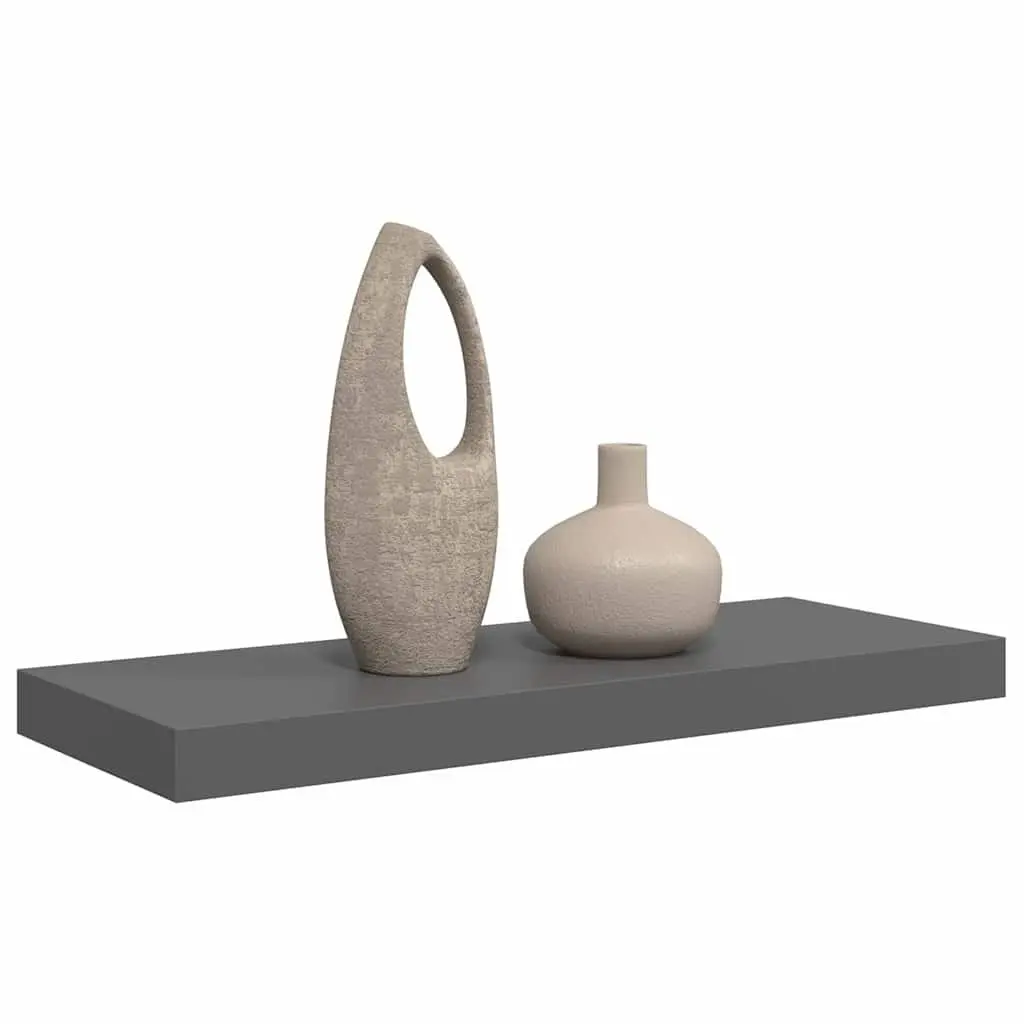 Wall Shelf Floating Display Grey Honeycomb MDF Metal Frame