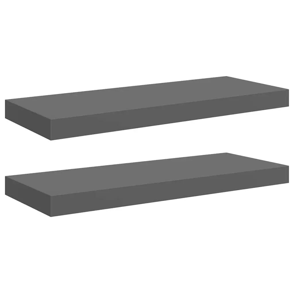 Floating Wall Shelves Grey 60x23.5x3.8cm Honeycomb MDF and Metal Frame