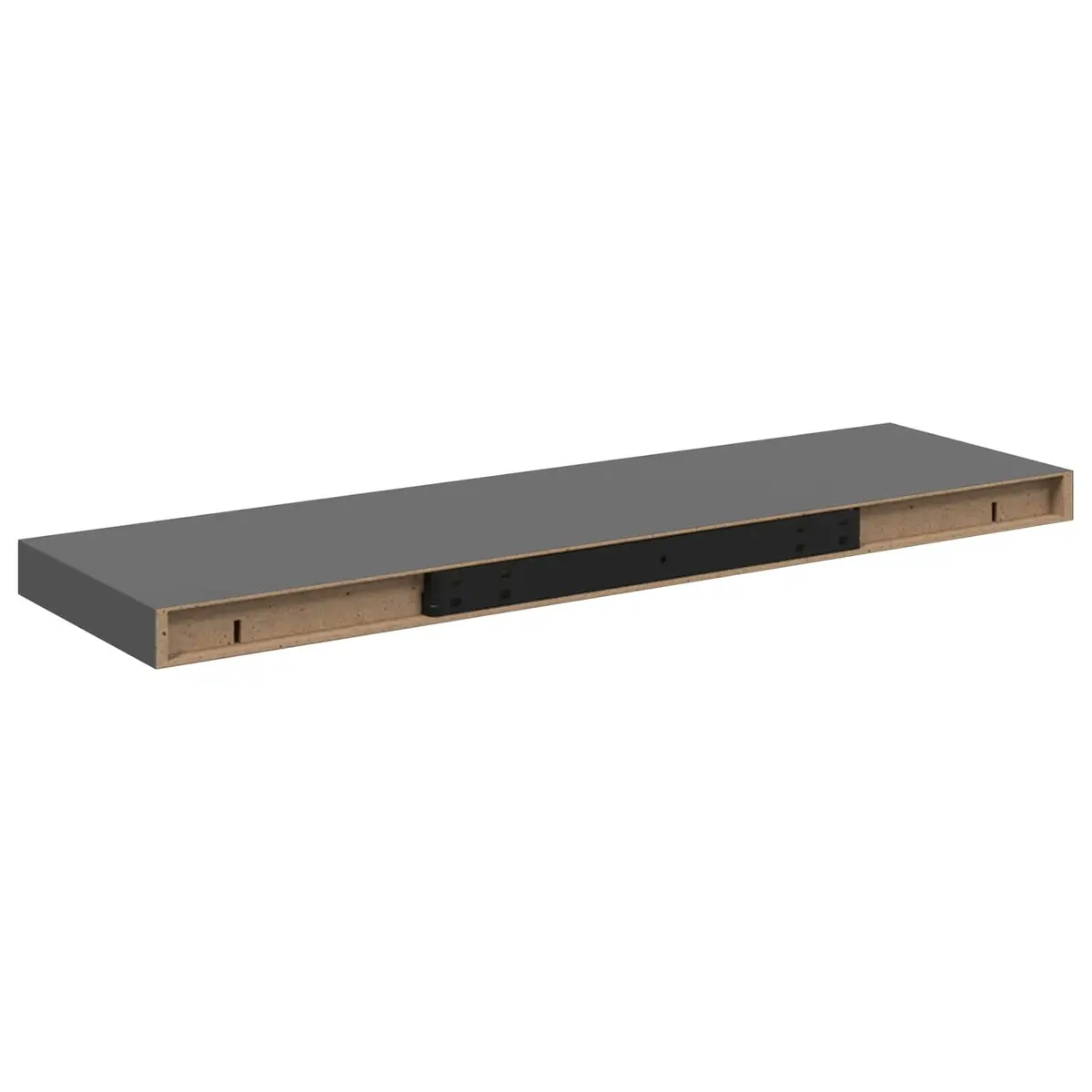 Floating Wall Shelf Grey High Gloss MDF Honeycomb Frame