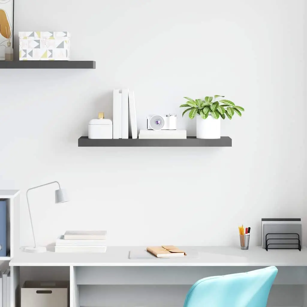 Floating Wall Shelf Grey High Gloss MDF Honeycomb Frame