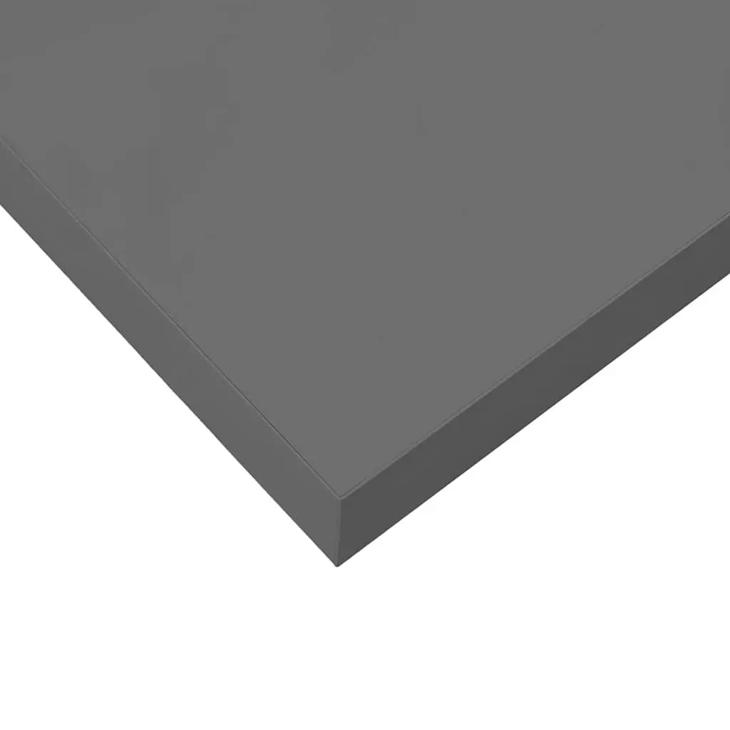Floating Wall Shelves High Gloss Grey 80 x 23.5 x 3.8 cm Honeycomb MDF and Metal Frame 2 Piece