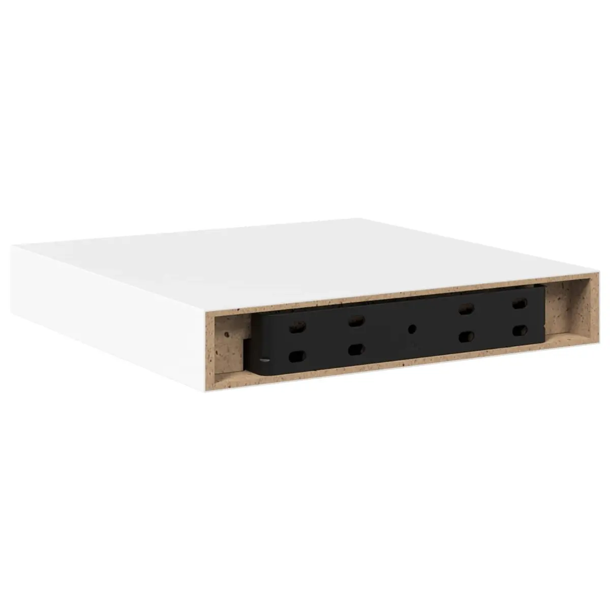 White Floating Wall Shelf Display Ledge Invisible Mount MDF Honeycomb Frame 23 x 23.5 x 3.8 cm