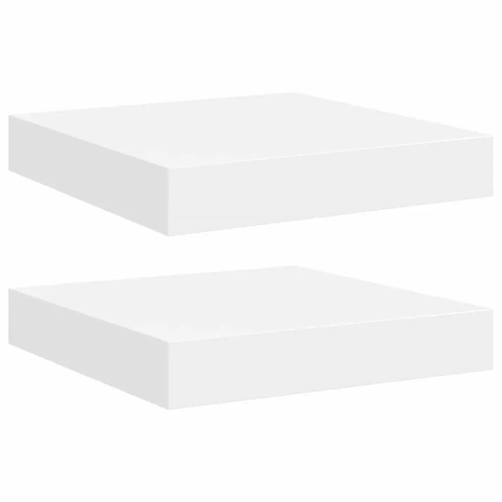 Floating Wall Shelves White 2 Piece Display Rack Honeycomb MDF with Metal Frame