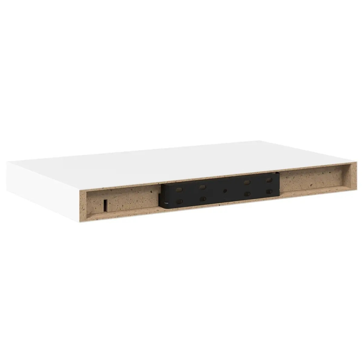 Floating Wall Shelf White 40x23.5cm Honeycomb MDF with Metal Frame