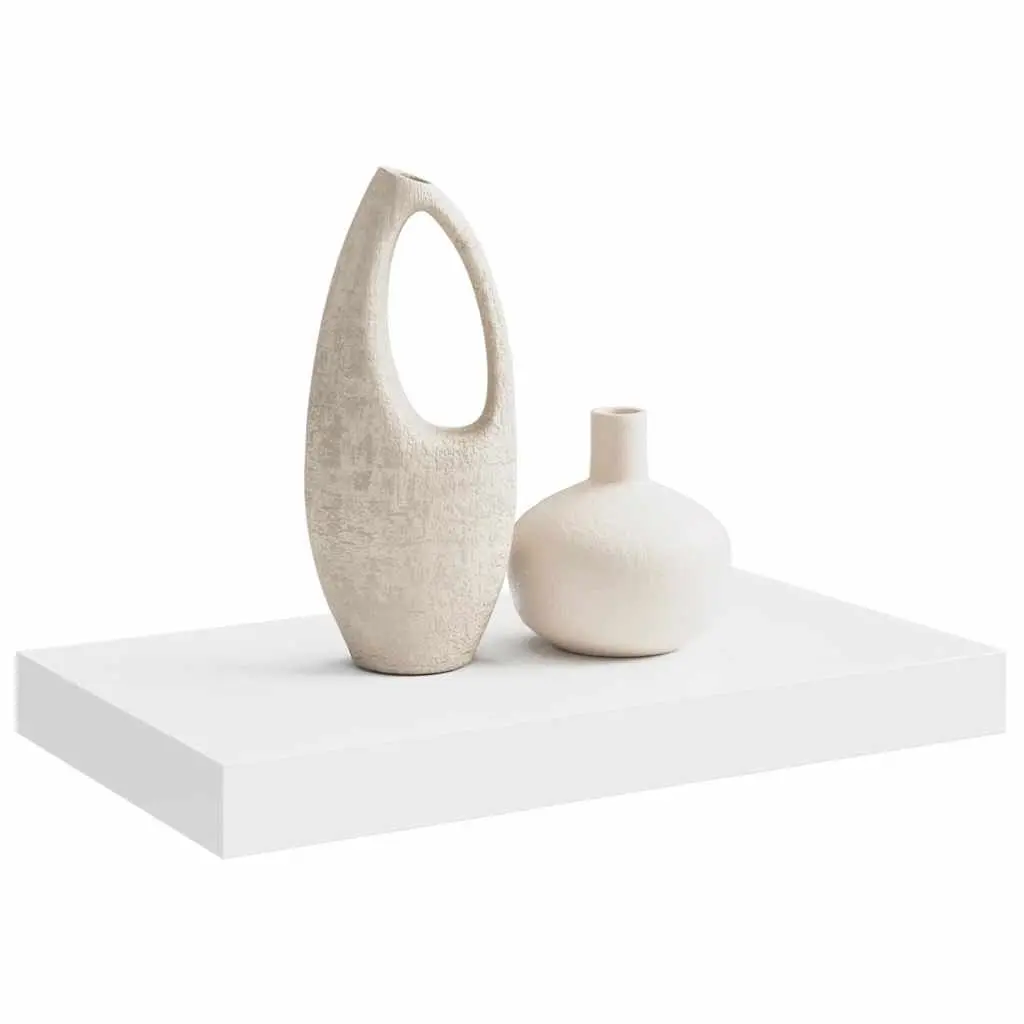 Floating Wall Shelf White 40x23.5cm Honeycomb MDF with Metal Frame