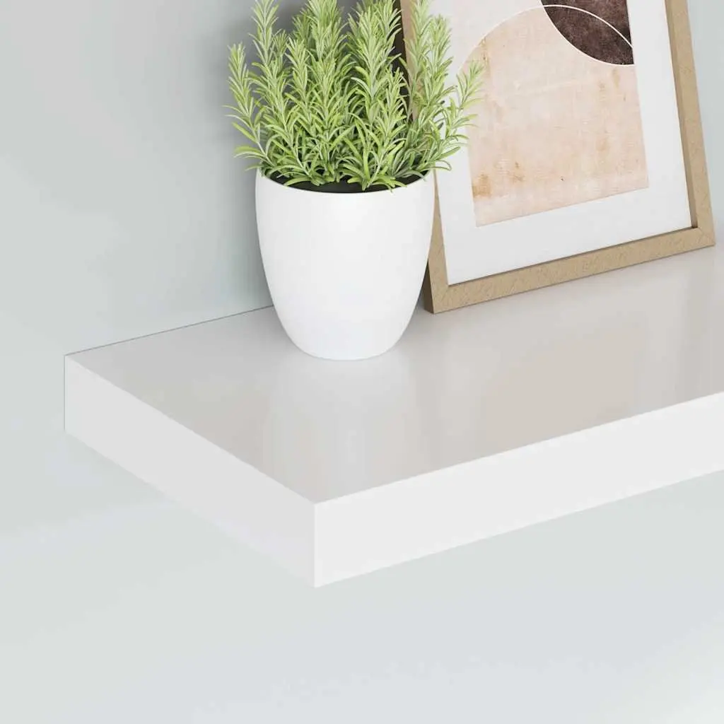Floating Wall Shelf White 40x23.5cm Honeycomb MDF with Metal Frame