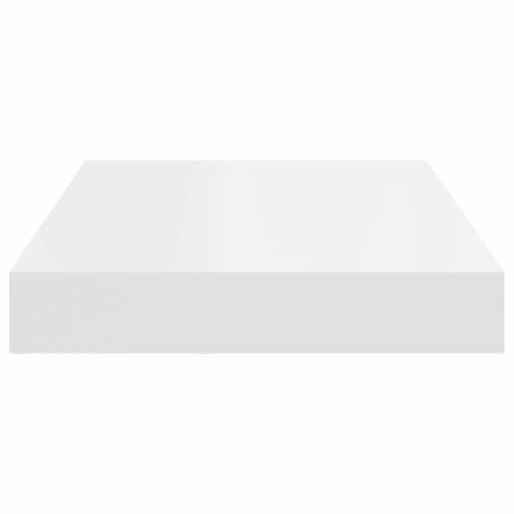 Floating Wall Shelves White Set of 2 Honeycomb MDF and Metal Frame 40 x 23.5 x 3.8 cm