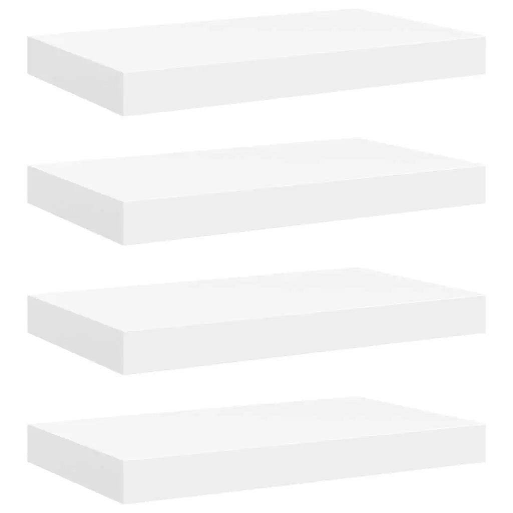 Floating Wall Shelves Set White 40 x 23.5 x 3.8 cm Honeycomb MDF with Metal Frame