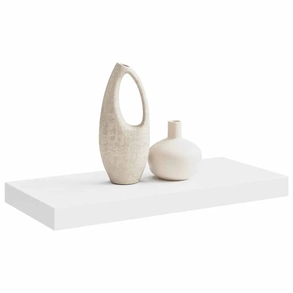 Floating Wall Shelf White 50 x 23.5 x 3.8 cm Honeycomb MDF with Metal Frame