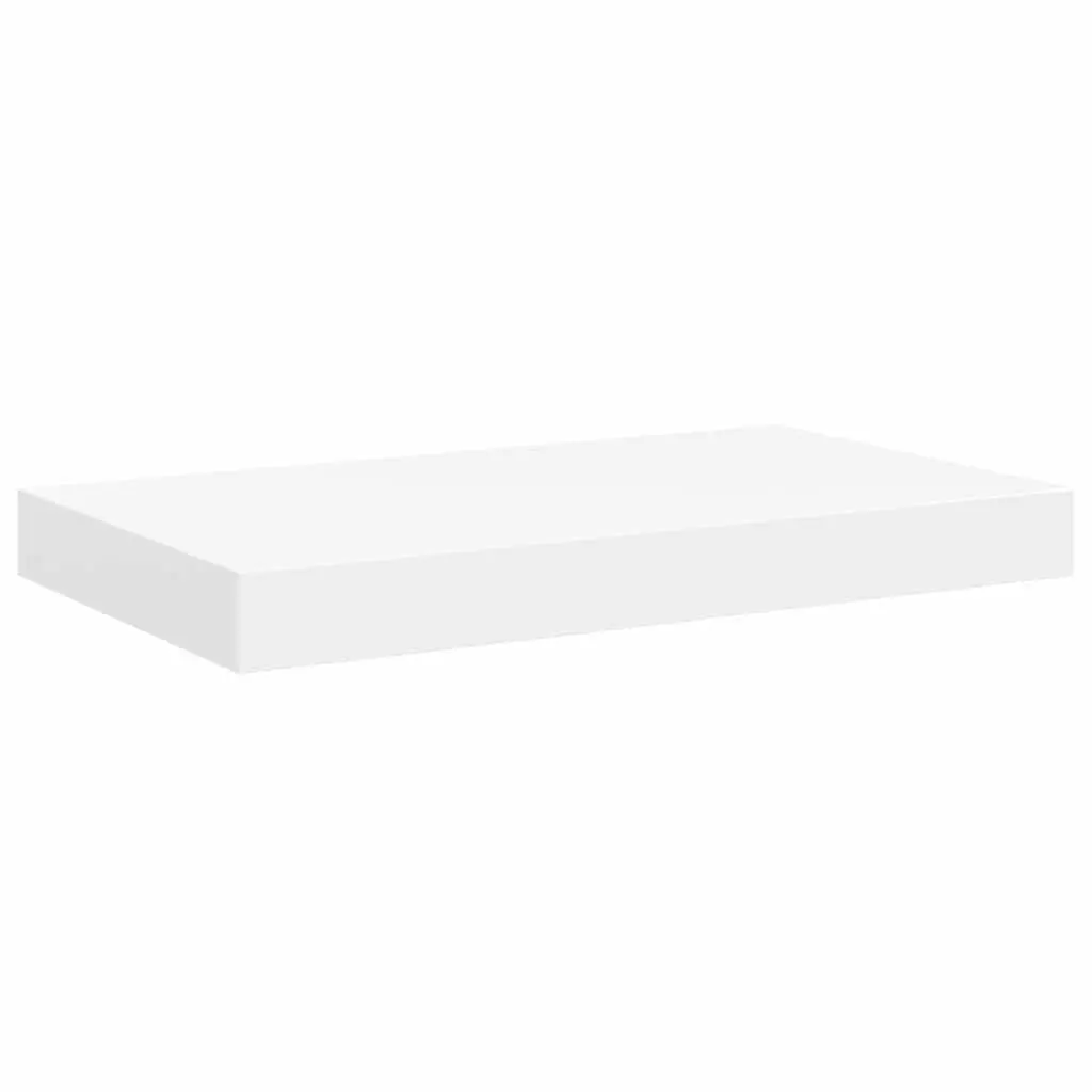 White Floating Wall Shelves 2 Piece Set 50cm Honeycomb MDF with Metal Frame
