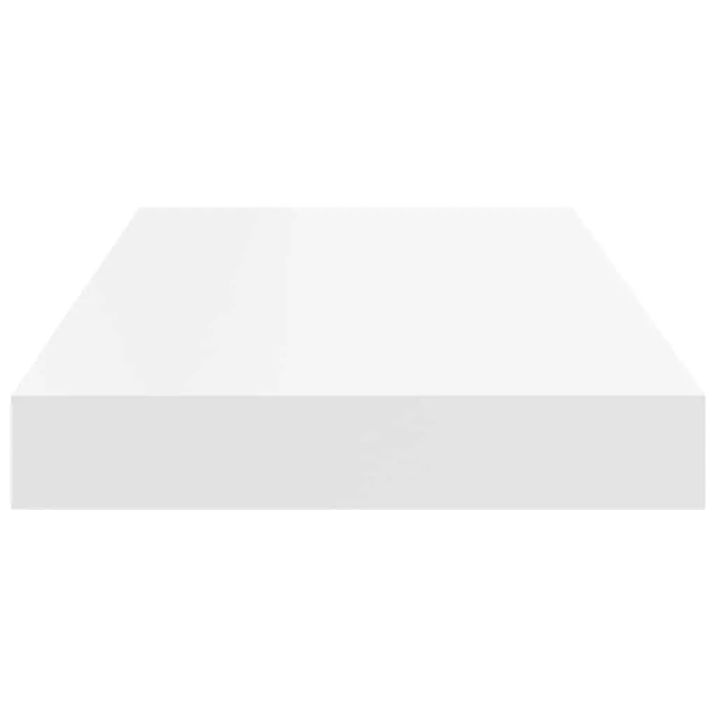 Floating Wall Shelves White 4 Piece Set MDF with Metal Frame