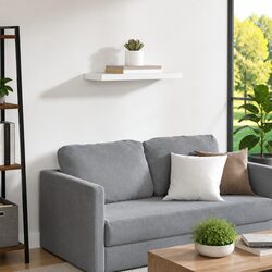 Floating White Wall Shelf for Modern Home Decor