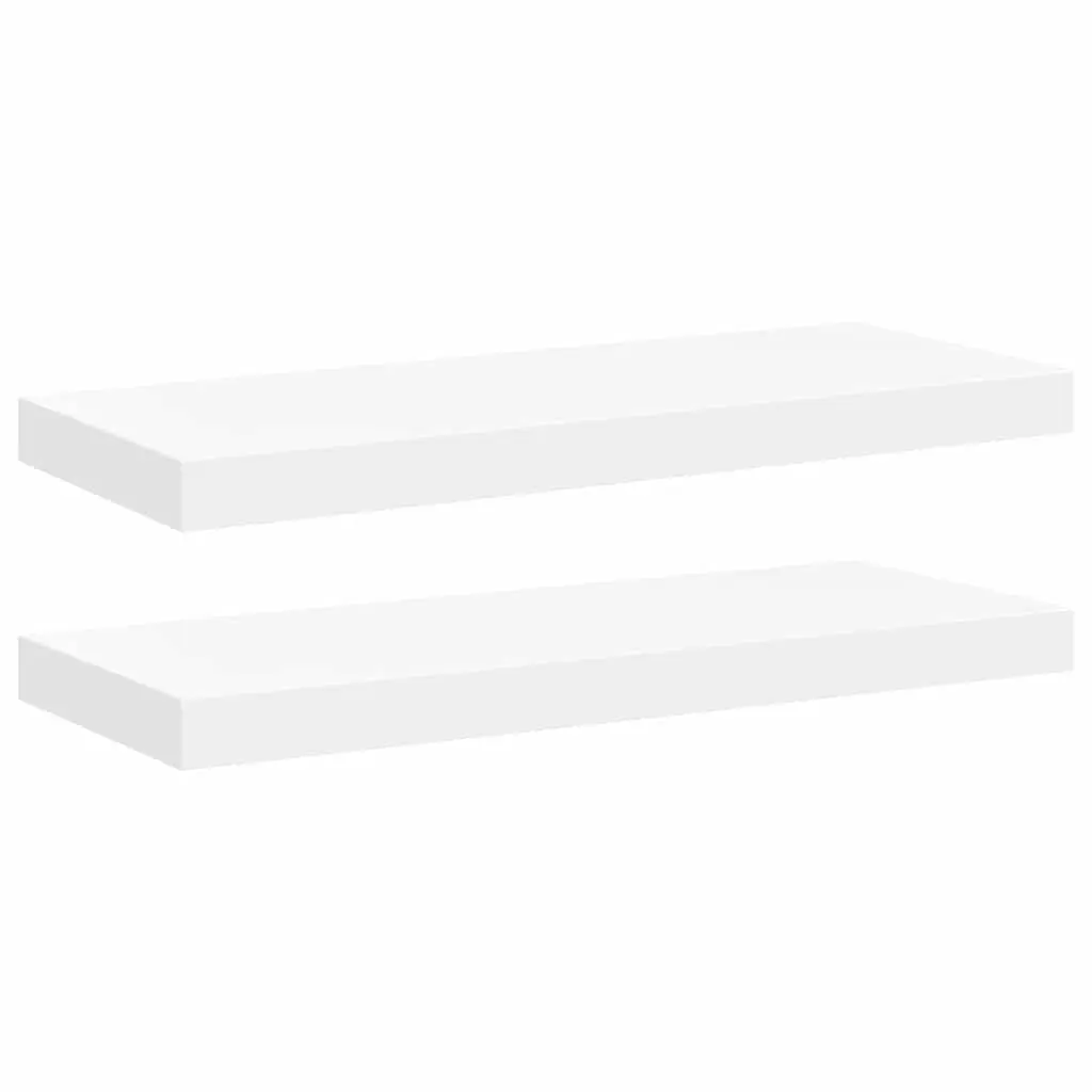 Floating Wall Shelves White 60x23.5x3.8 cm Honeycomb MDF 2 Piece