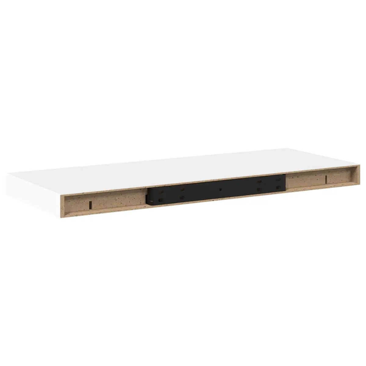 Floating Wall Shelves White Display Ledge 60 x 23.5 x 3.8 cm Honeycomb MDF with Metal Frame 4 Piece Set