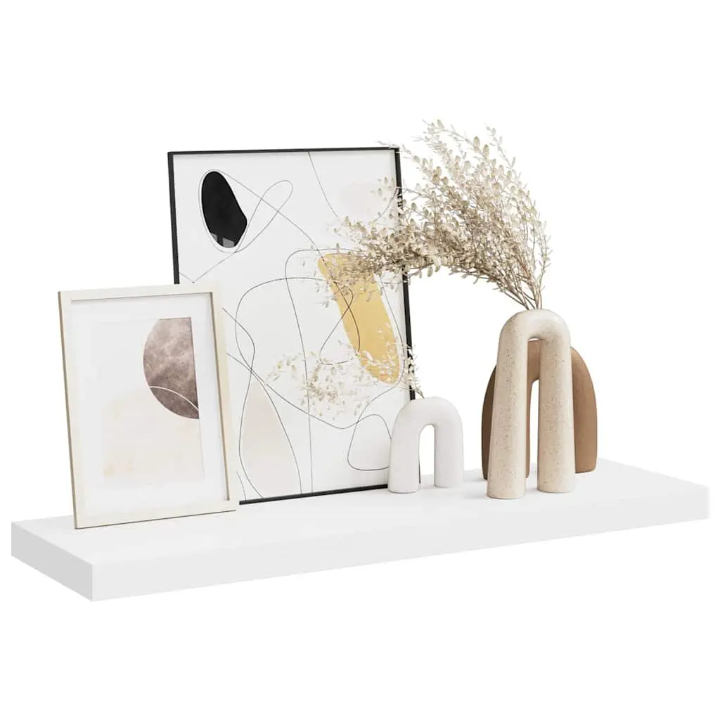 Floating Wall Shelf White 80cm Honeycomb MDF Invisible Mount Home Decor