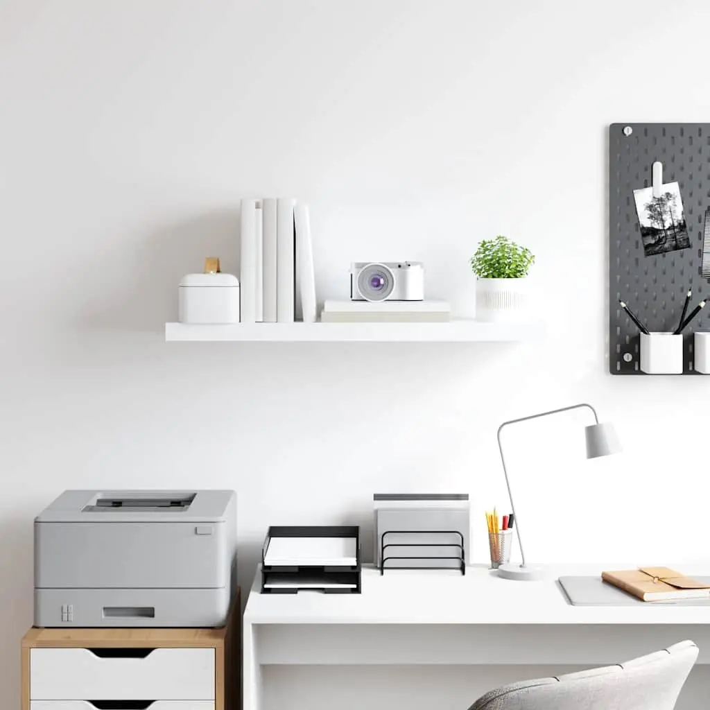Floating Wall Shelf White 80cm Honeycomb MDF Invisible Mount Home Decor