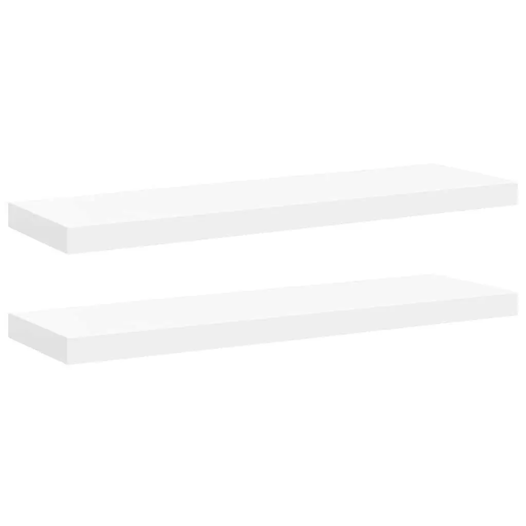 Floating Wall Shelves White 80x23.5x3.8 cm Honeycomb MDF with Metal Frame 2 Piece
