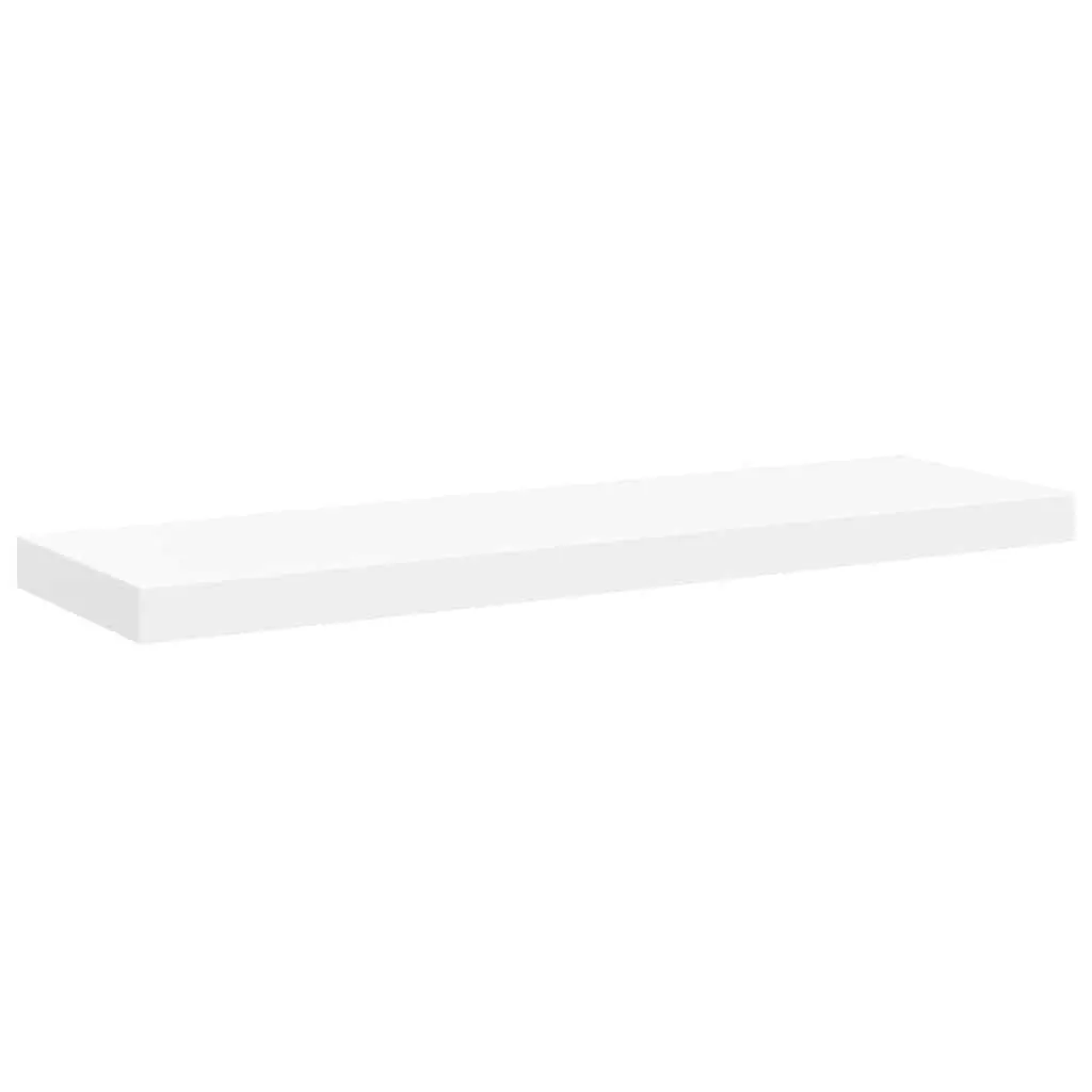 Floating Wall Shelves White Set 4 Honeycomb MDF Metal 80 x 23.5 x 3.8 cm