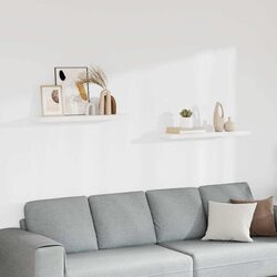 Floating Wall Shelves 2 pcs White Display Rack Home Storage Decor Organizer