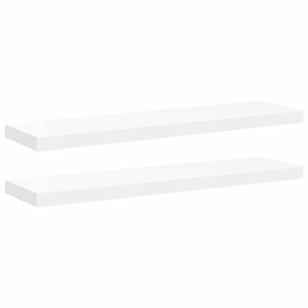 Floating Wall Shelves White 90 x 23.5 x 3.8 cm Honeycomb MDF with Metal Frame 2 Piece