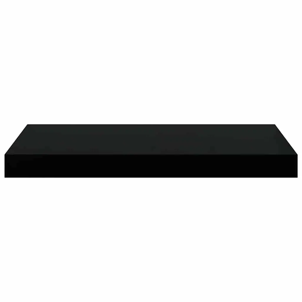 Floating Wall Shelf Black MDF Display Ledge Organizer Home Decor 50 x 23.5 x 3.8 cm
