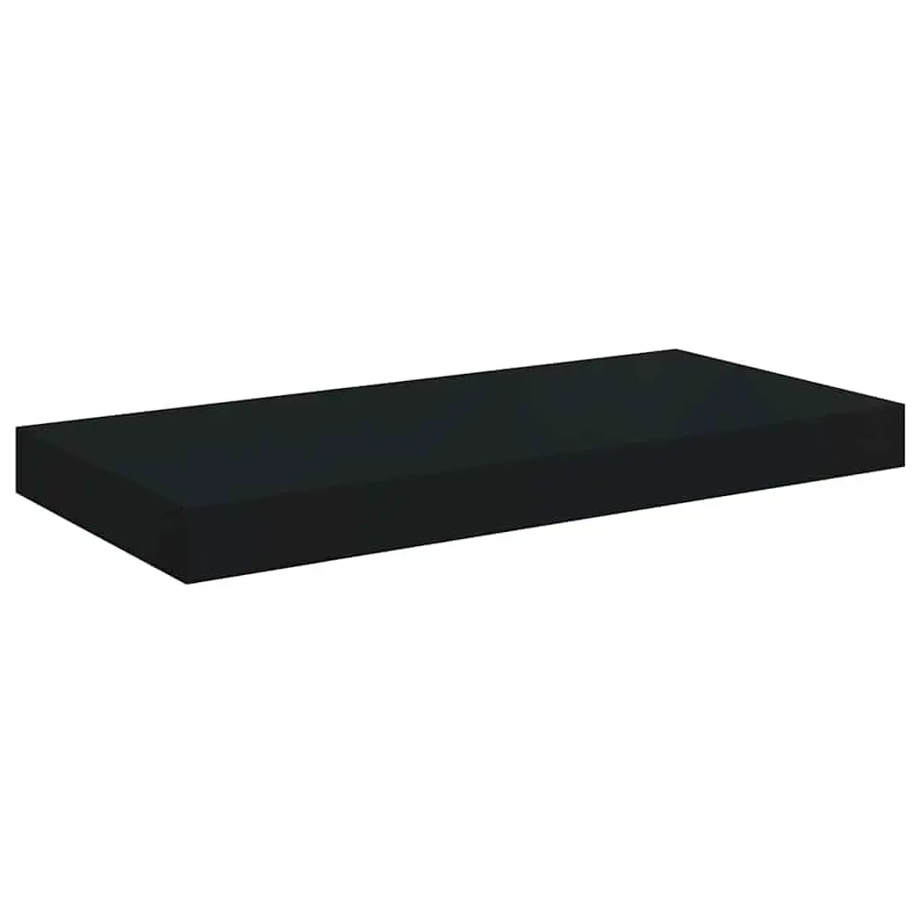 Floating Wall Shelf Black MDF Display Ledge Organizer Home Decor 50 x 23.5 x 3.8 cm