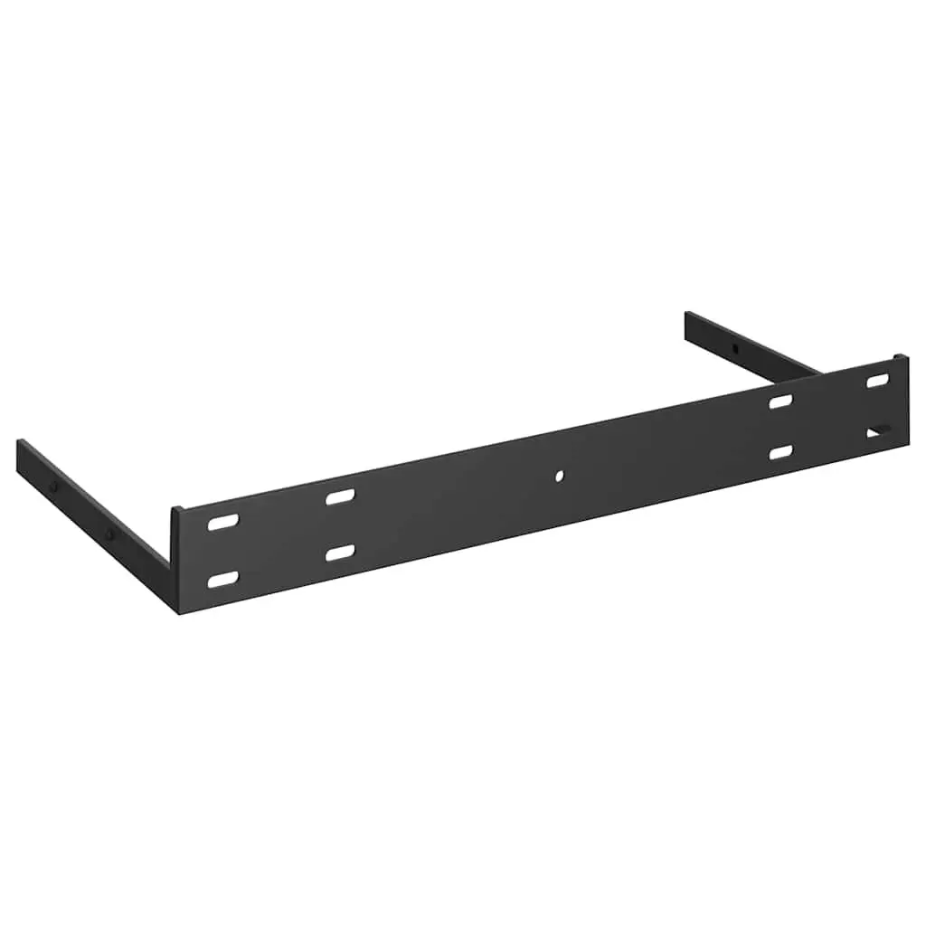 Floating Wall Shelves Black 50x23.5x3.8 cm Honeycomb MDF with Metal Frame 2 Piece