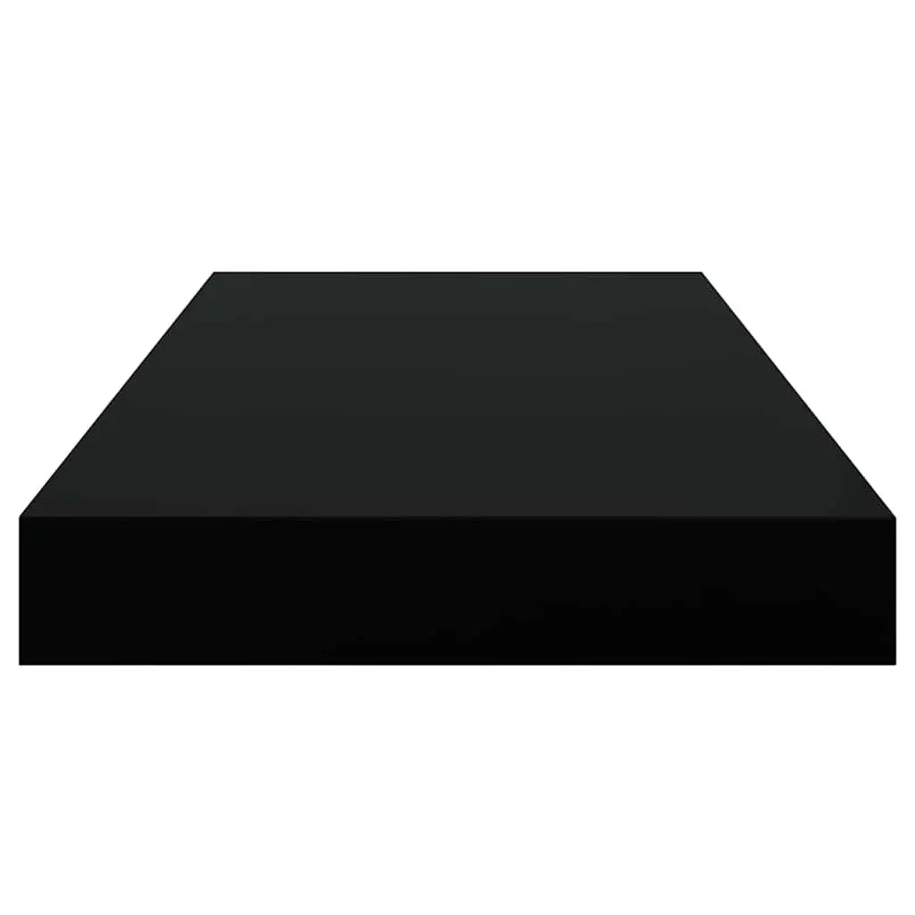 Floating Wall Shelves Black 50x23.5x3.8 cm Honeycomb MDF with Metal Frame 2 Piece