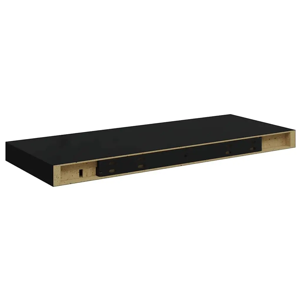 Black Floating Wall Shelf Display Ledge Invisible Mounting System Honeycomb MDF Metal Frame 60x23.5x3.8cm