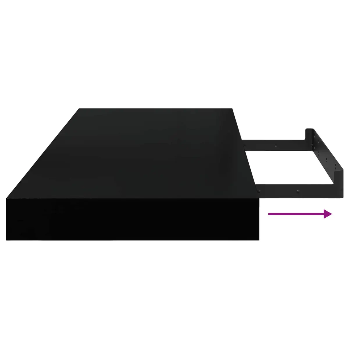 Floating Wall Shelves Black 60x23.5x3.8cm Honeycomb MDF 2 Pieces