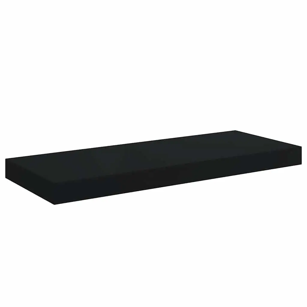 Floating Wall Shelves Black 60x23.5x3.8cm Honeycomb MDF 2 Pieces