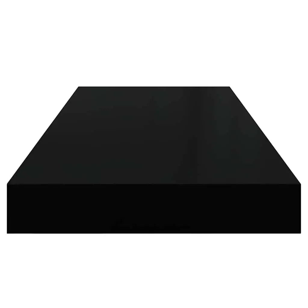 Floating Wall Shelves Black 60x23.5x3.8cm Honeycomb MDF 2 Pieces