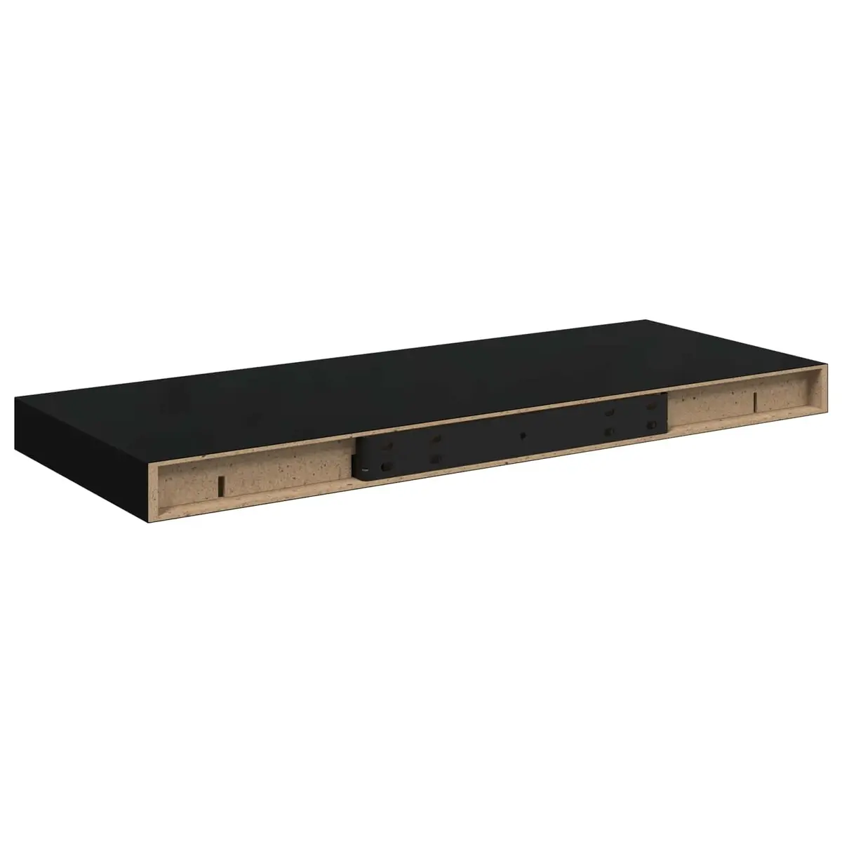Floating Wall Shelves Set of 4 Black MDF